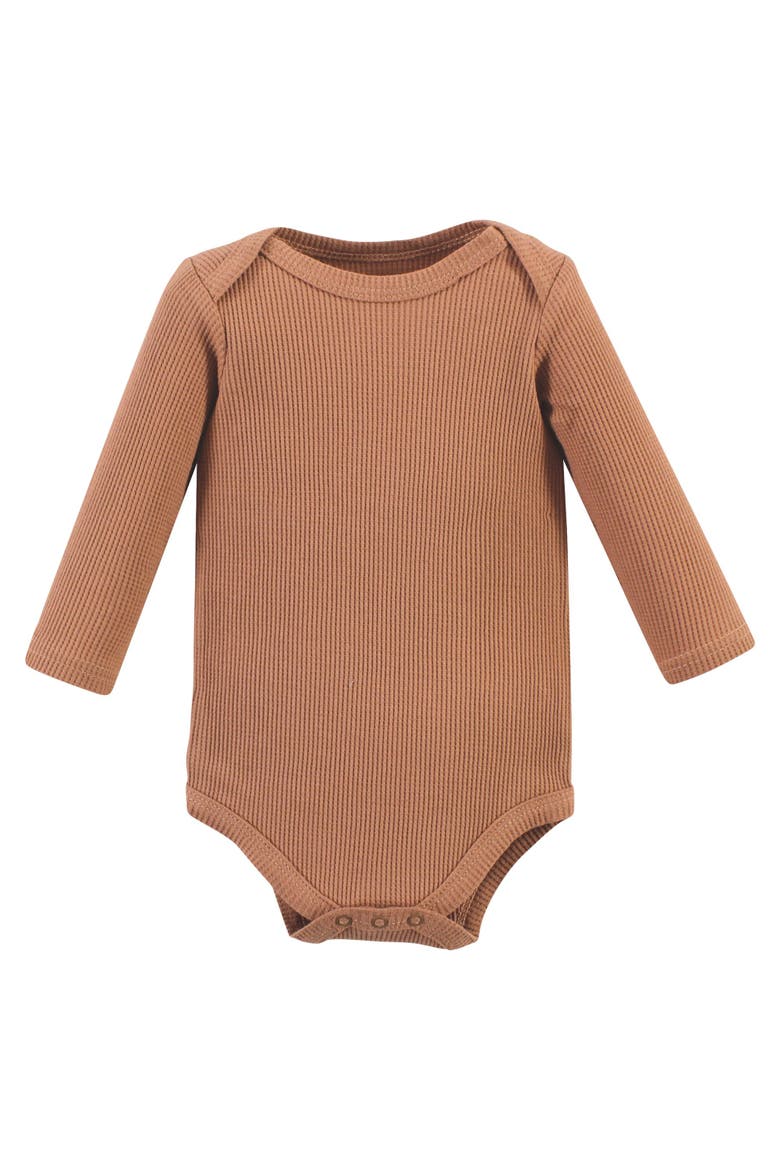 Thermal Long Sleeve Bodysuits, Alternate, color, Sage Dinosaur