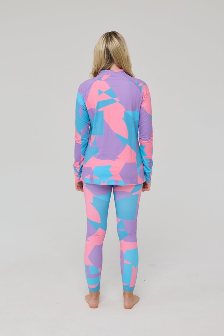 Del Mar Womens Baselayer Legging, Alternate, color, Pink and Blue