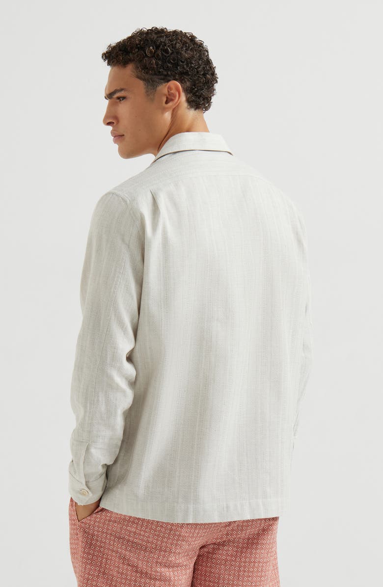 Brunello Cucinelli Cotton and linen guayabera, Alternate, color, Rope