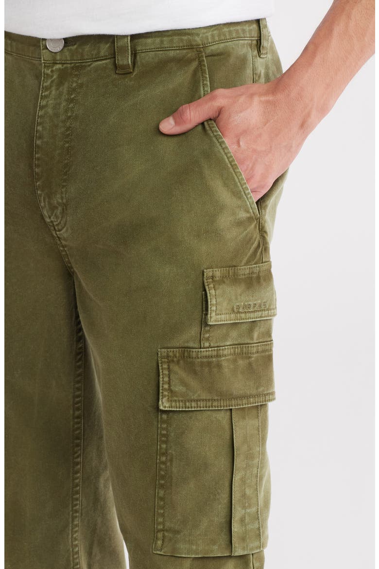 Slim Fit Brushed Cotton Stretch Twill Cargo Pants, Alternate, color, GREEN