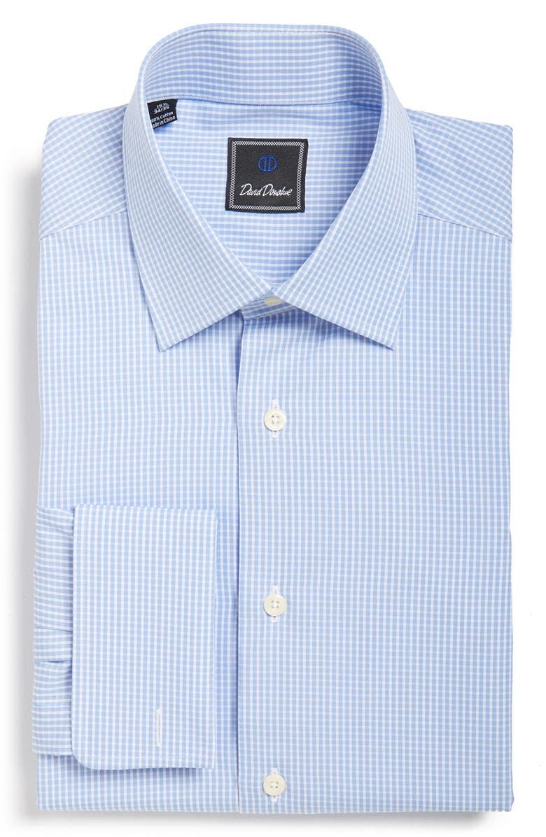 David Donahue Regular Fit Check Dress Shirt, Main, color,