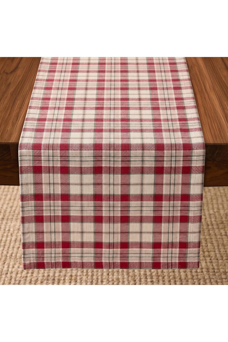 Linen Table Runner - Almond Plaid, Main, color, Almond Plaid