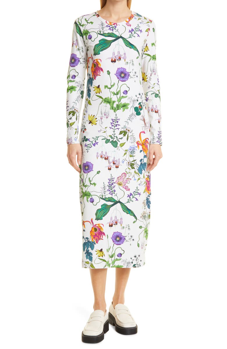 MUNTHE Cork Floral Long Sleeve Dress, Main, color,