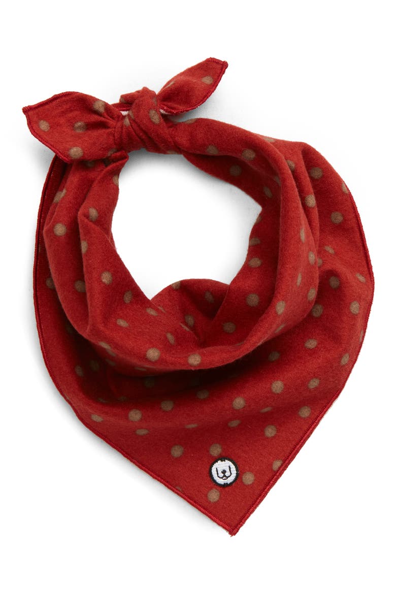 Polka Dot Pet Bandana, Main, color, RED