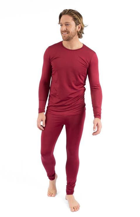 Men's Solid Thermal Pajama Set