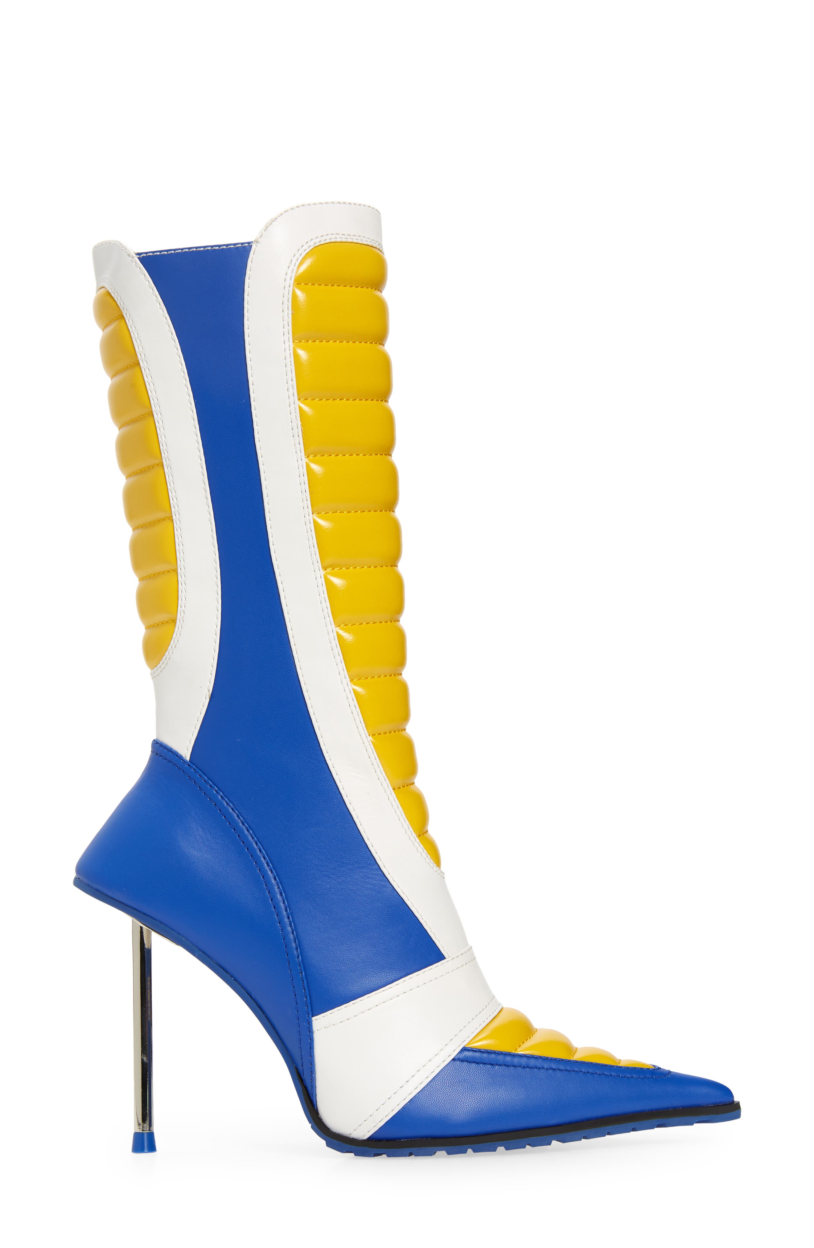 Motorsport Stiletto Boot, Alternate, color, WHITE BLUE YELLOW