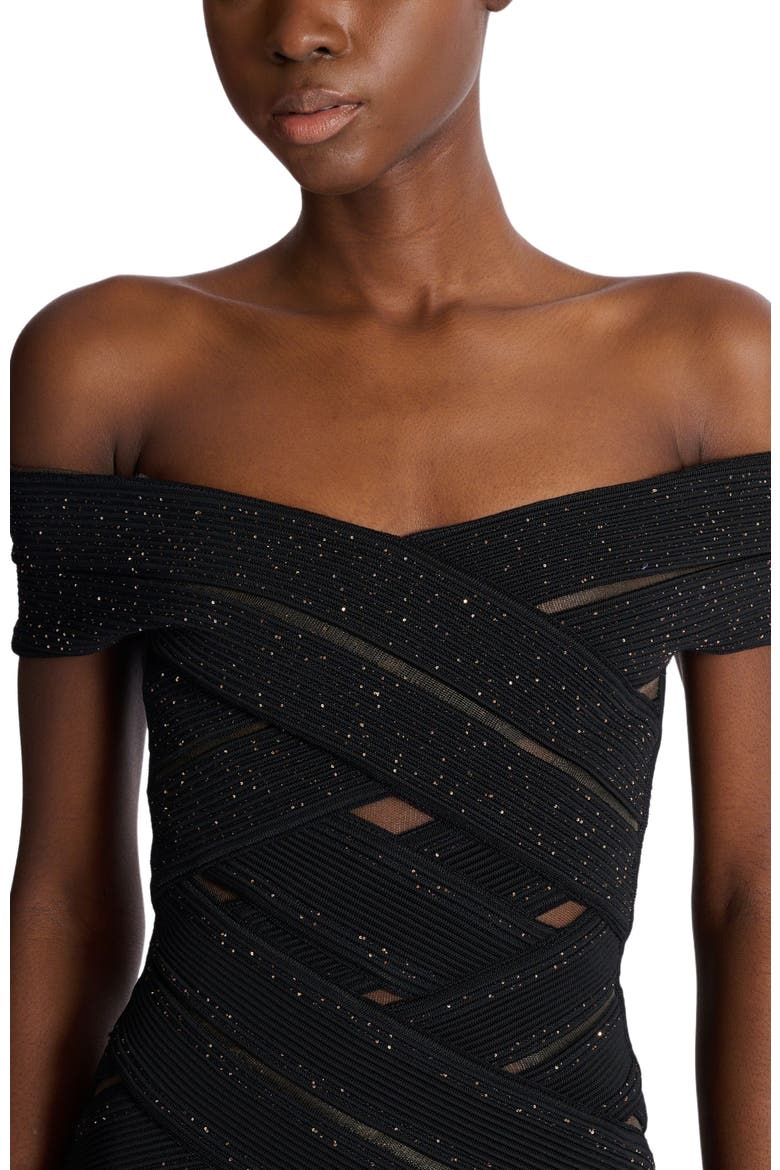 Mesh knit bodycon dress, Alternate, color, black