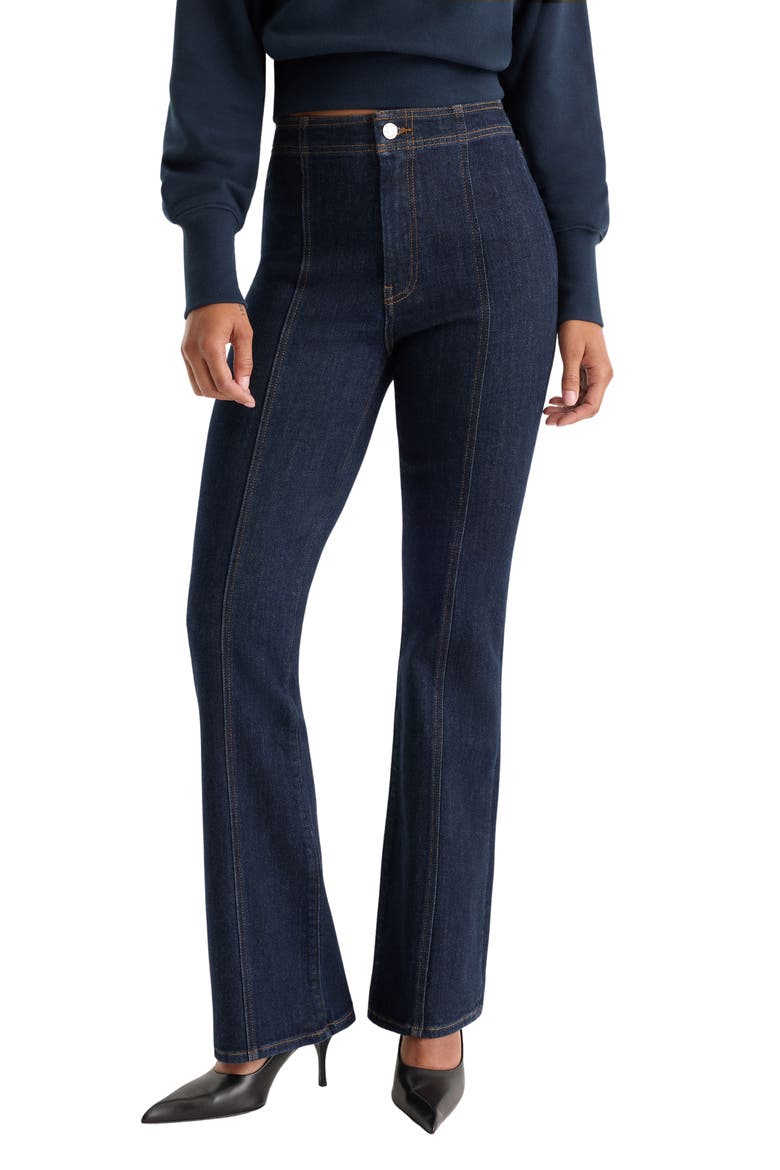 Good Petite Seamed High Waist Bootcut Jeans, Main, color, RINSE