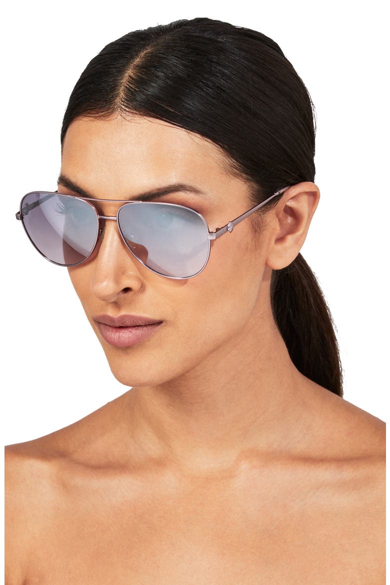 Shoreditch 62mm Oversize Aviator Sunglasses, Alternate, color, LILAC/ VIOLET DECOR AR