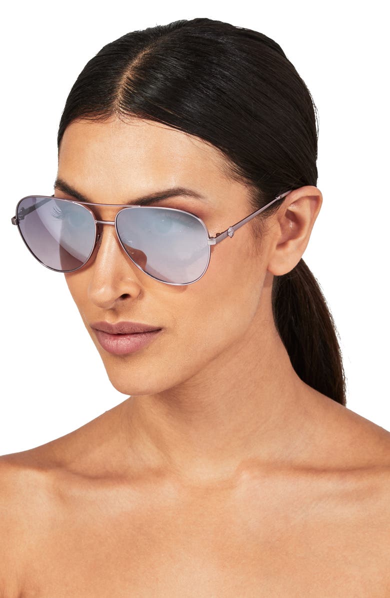 Kurt Geiger London Shoreditch 62mm Oversize Aviator Sunglasses, Alternate, color, Lilac/ Violet Decor Ar