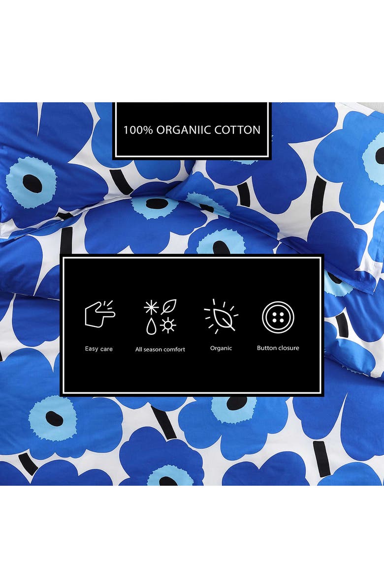 Marimekko Unikko Duvet Cover & Shams Set, Alternate, color, Open Bright Blue