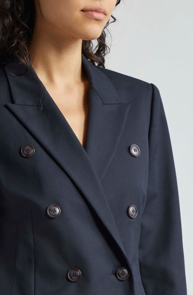 Emporio Armani Cotton Couture Double Breasted Blazer, Alternate, color, Solid Blue Navy