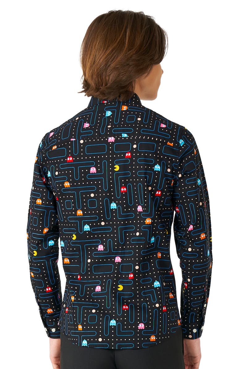OppoSuits Kids Pac-Man<sup>™</sup> Dress Shirt, Alternate, color, Black