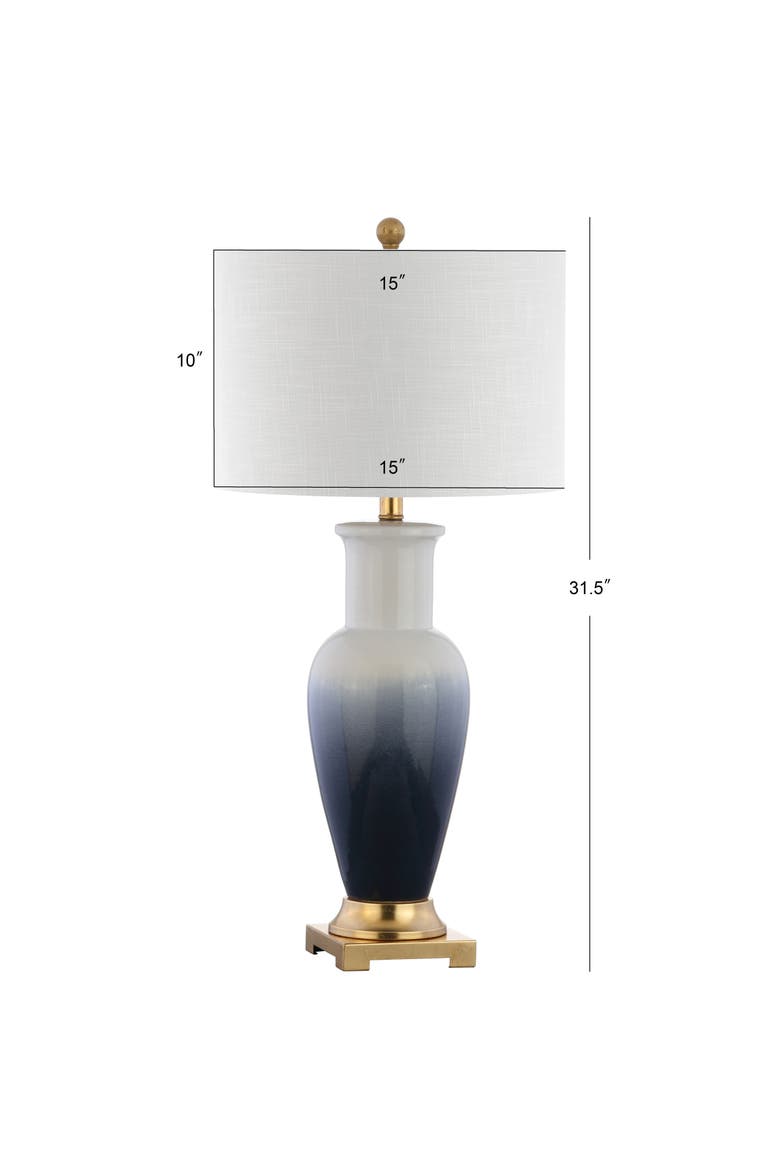 Dip Dye 31.5" Ceramic LED Table Lamp, Alternate, color, White/Navy
