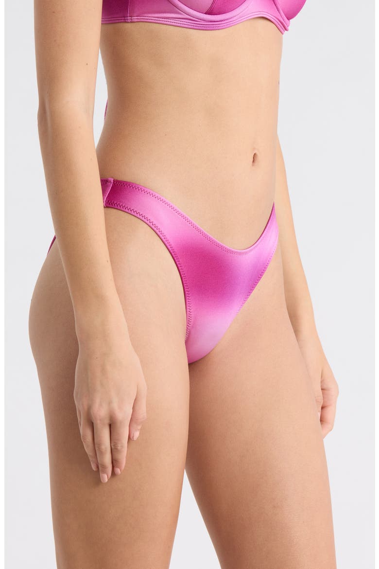 Eden Shine High Cut Bikini Bottoms, Alternate, color, PLUM