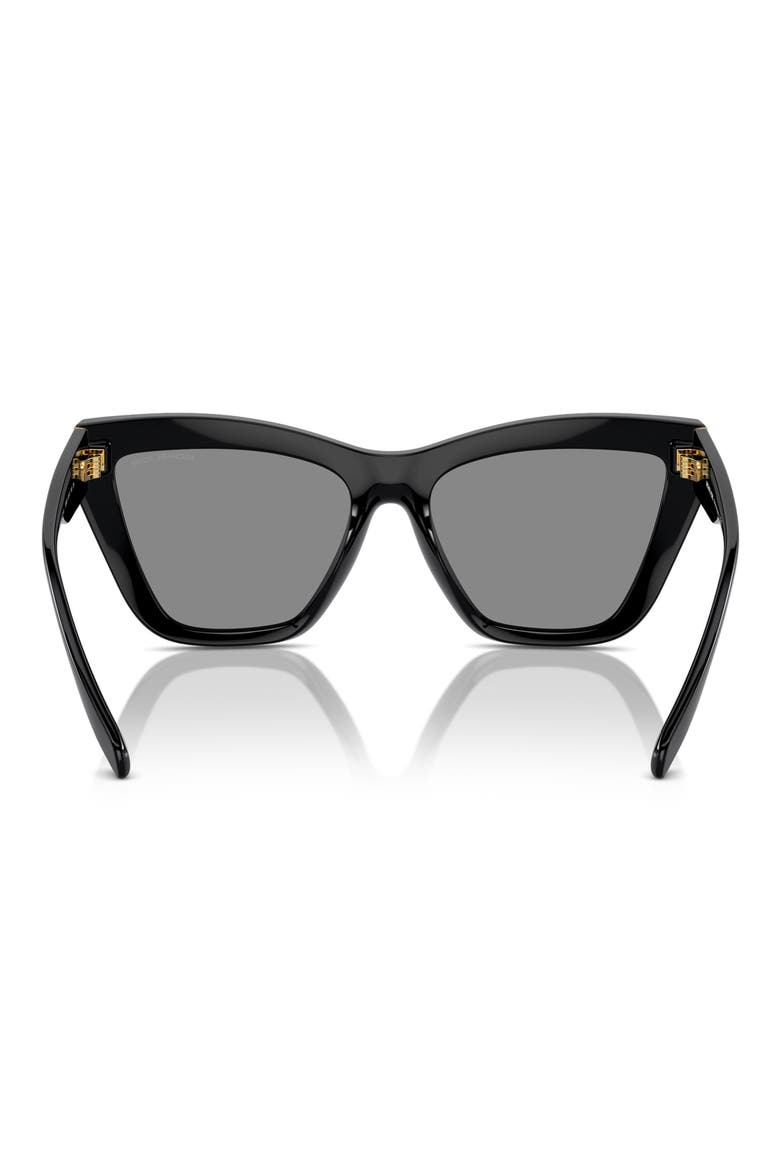 Dubai 57mm Cat Eye Sunglasses, Alternate, color, BLACK / DARK GREY SOLID