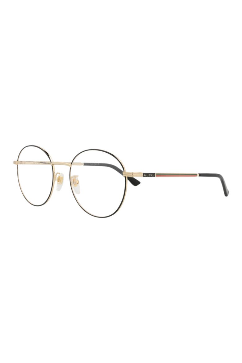 52mm Round Optical Glasses, Alternate, color, BLACK GOLD TRANSPARENT