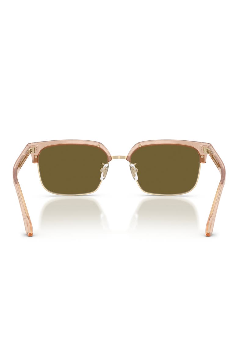 56mm Square Sunglasses, Alternate, color, TRANSPARENT BROWN/ DARK BROWN