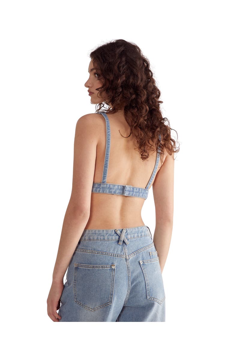 Bead Embellished Denim Bralet, Alternate, color, Authentic Midwash
