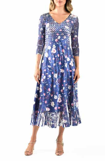 Komarov Charmeuse & Chiffon Cocktail Dress