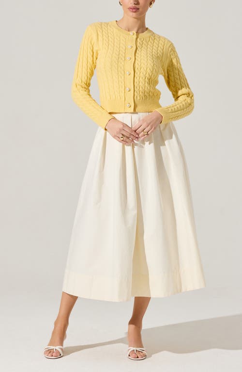 Astr The Label Cotton Midi Skirt In Cream
