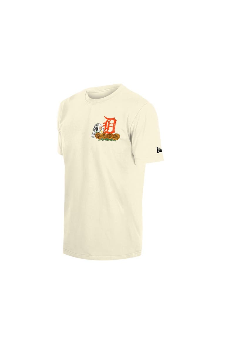 Men's New Era Natural Detroit Tigers Dia de los Muertos Sugar Skull T-Shirt, Alternate, color, Natural