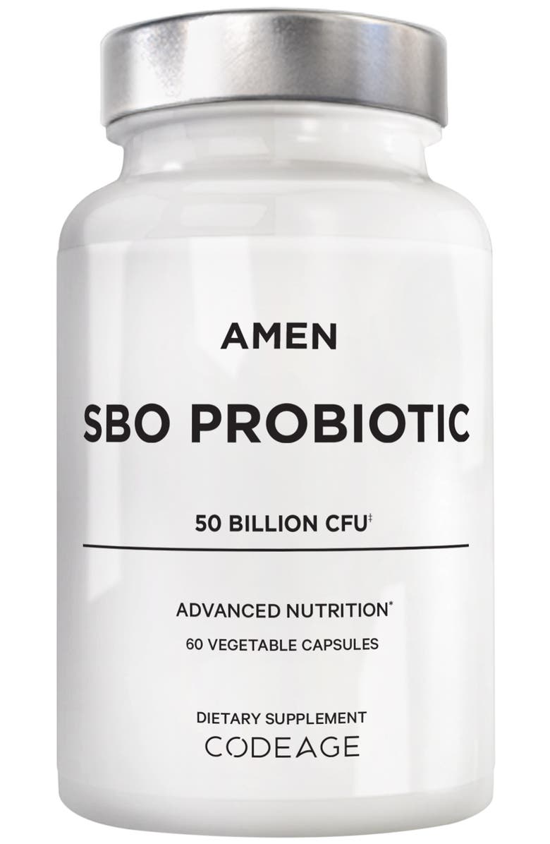Codeage Amen SBO Probiotic 50 Billion CFUs + Prebiotics, Main, color, White