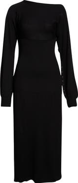 Paloma Wool Fa Cutout Long Sleeve Extrafine Merino Wool Sweater Dress