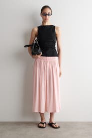 COS Ruched-waist Midi Skirt