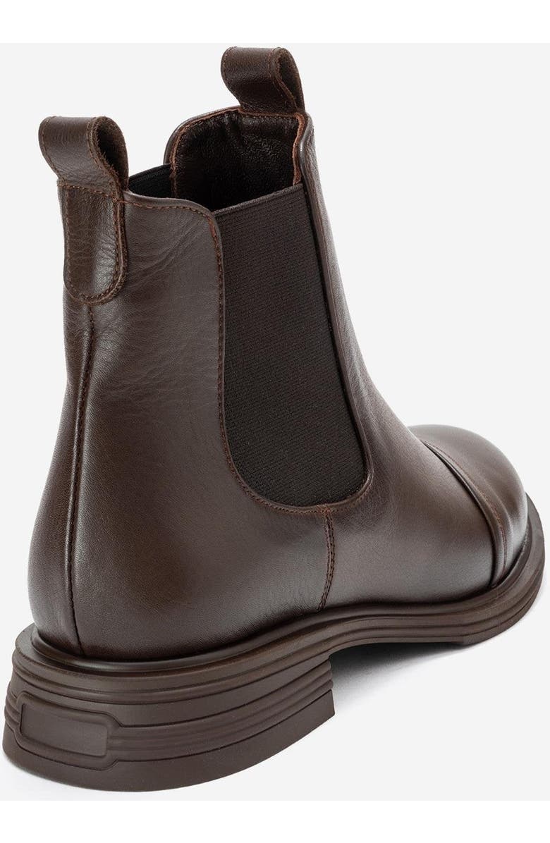 Forever & Always Shoes Sidney Leather Buckled Chelsea Boot, Alternate, color, Brown Leather