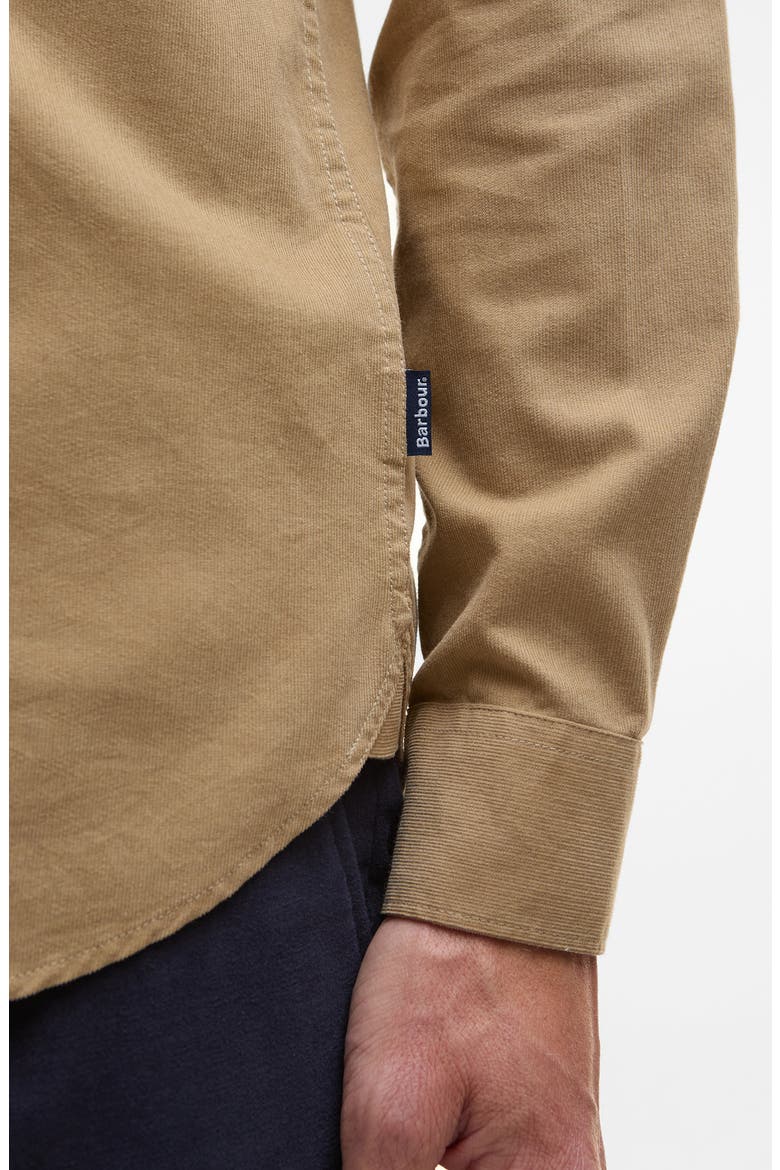 Runnymede Tailored Fit Micro Corduroy Shirt, Alternate, color, STONE