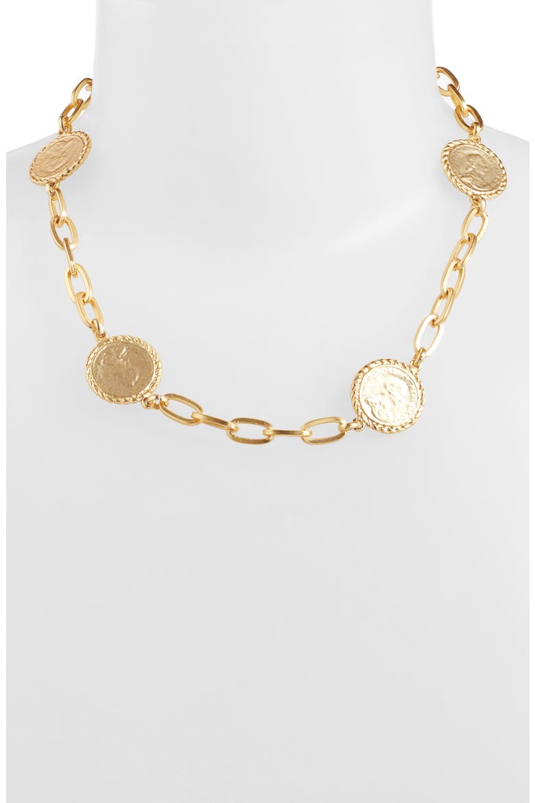 Coin Station Necklace, Alternate, color, GOLD