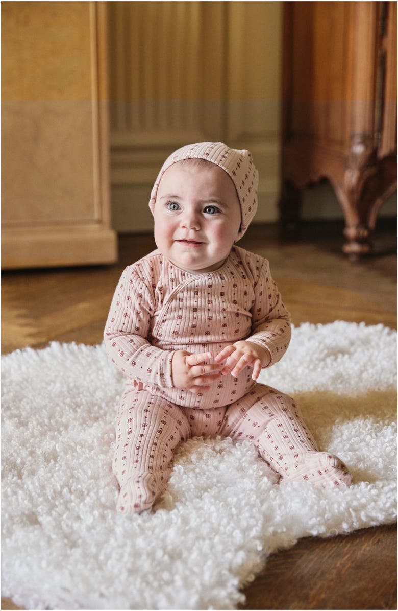 NoggiWear Printed Ribbed Beanie, Alternate, color, Pale Pink