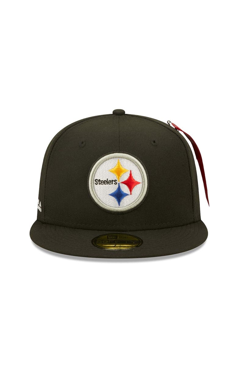 New Era x Alpha Industries Men's New Era x Alpha Industries Black Pittsburgh Steelers Alpha 59FIFTY Fitted Hat, Alternate, color, 
