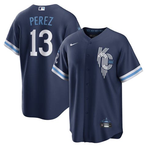 Men's Nike Salvador Perez Navy Kansas City Royals City Connect Replica Player Jersey