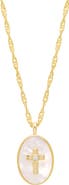 ATHRA LUXE Mother-of-Pearl Cross Pendant Necklace