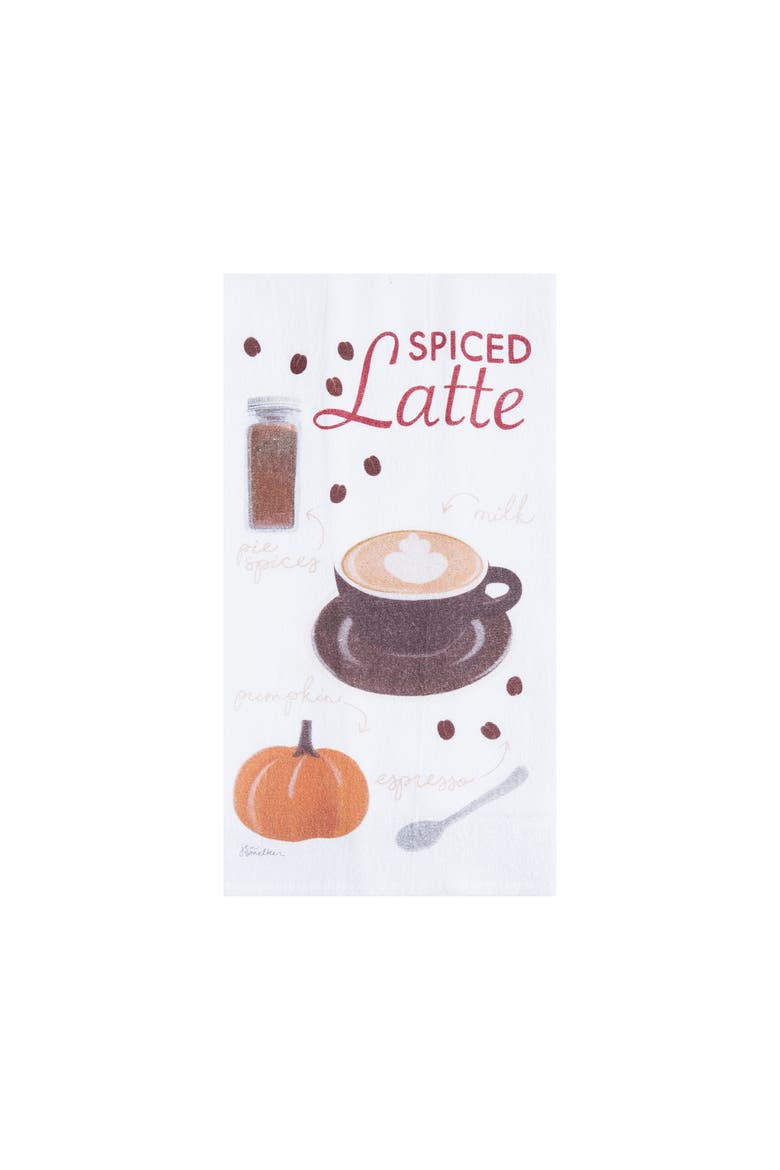 Pumpkin Donuts, Pie & Spiced Latte 100% Cotton Flour Sack Dishtowels Set of 3, Alternate, color, White