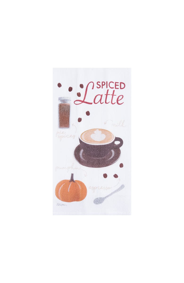 C&F Home Pumpkin Donuts, Pie & Spiced Latte 100% Cotton Flour Sack Dishtowels Set of 3, Alternate, color, White