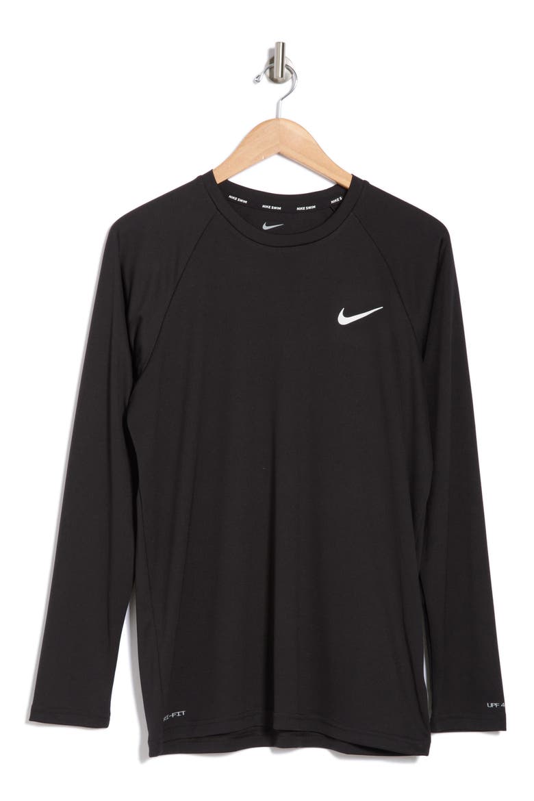 Hydroguard Long Sleeve Swim T-Shirt, Alternate, color, BLACK