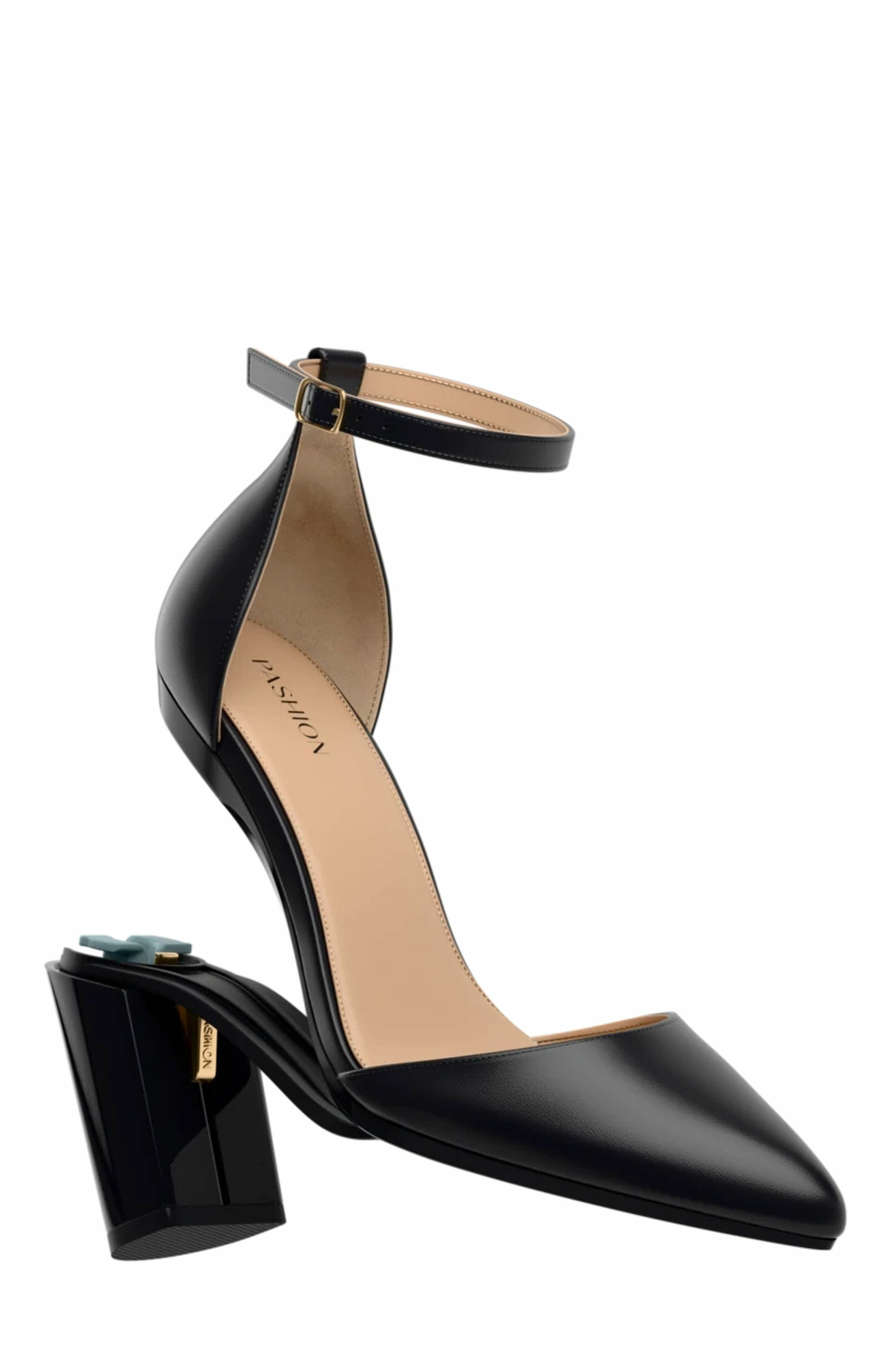 Pashion Footwear The D'Orsay 4" Block Heel, Alternate, color, Coal Leather