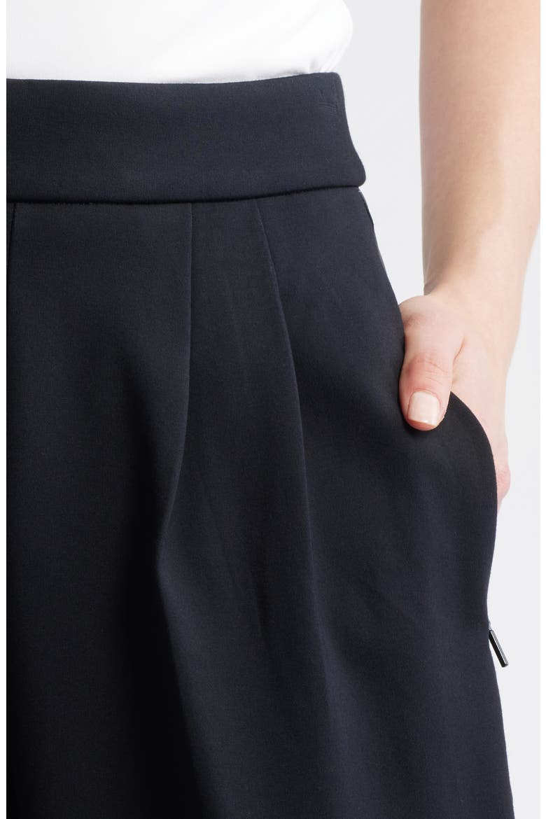 Ponte Knit Pleated Tuxedo Pants, Alternate, color, CLASSIC BLACK