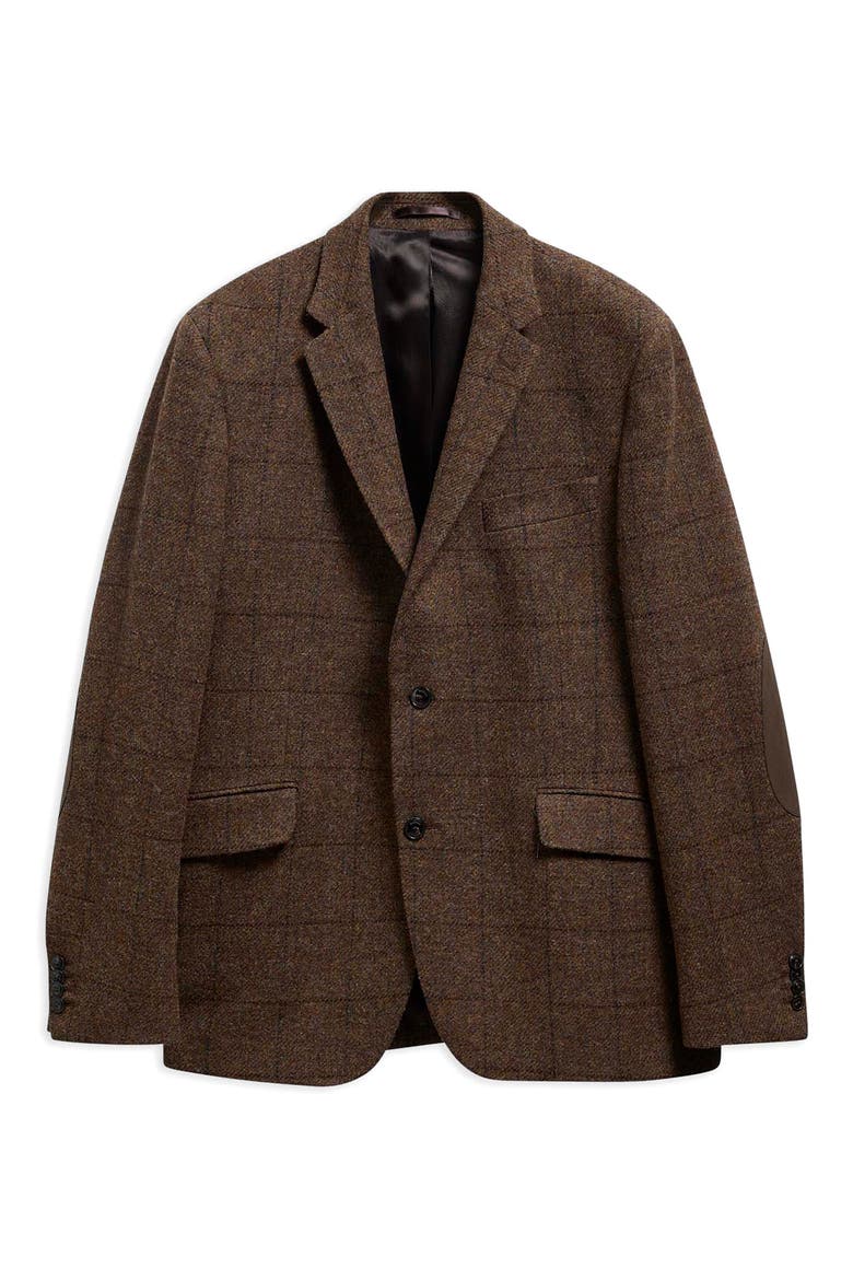 Gosforth Moons Checked Wool Sport Coat, Alternate, color, BROWN
