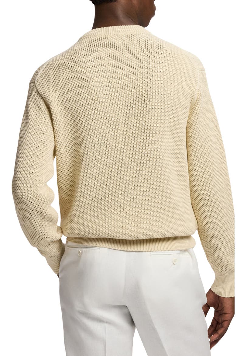 Honeycomb Stitch Cotton Sweater, Alternate, color, LIMESTONE