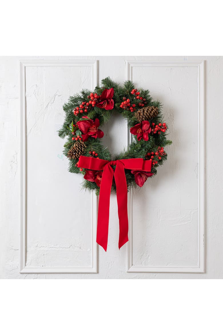 Natalee Holiday Wreath, Main, color, Red