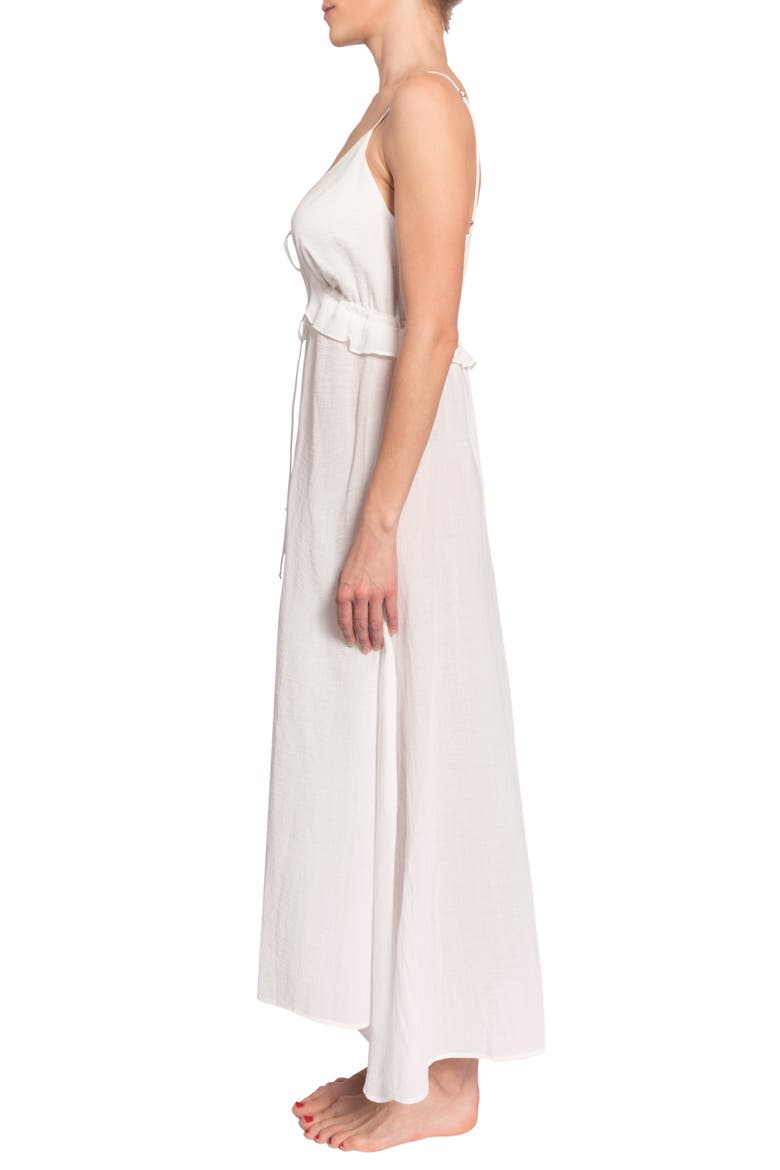 Ruffle Empire Waist Nightgown, Alternate, color, WHITE
