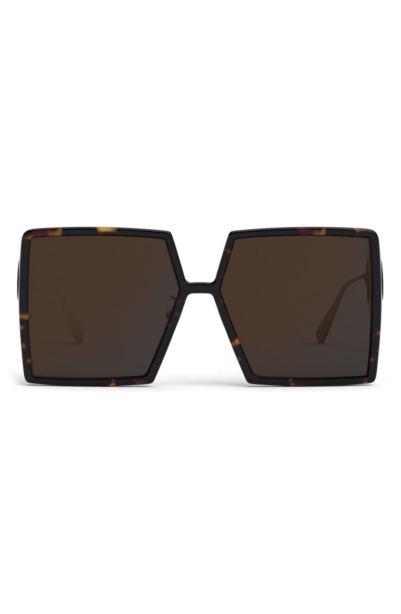 DIOR 30Montaigne SU 58mm Square Sunglasses, Main, color, Dark Havana / Smoke Mirror