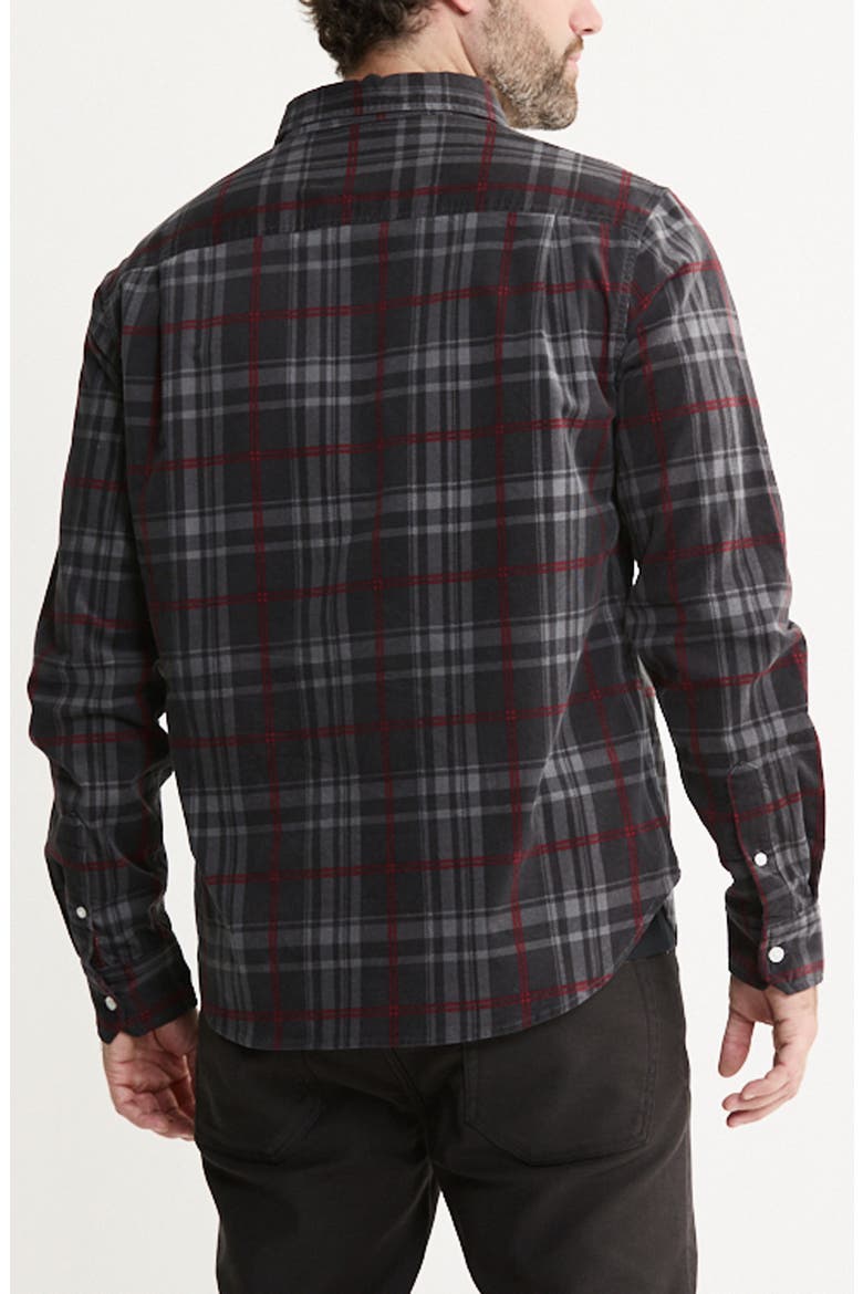 Plaid Corduroy Button-Down Shirt, Alternate, color, CHARCOAL RED PLAID