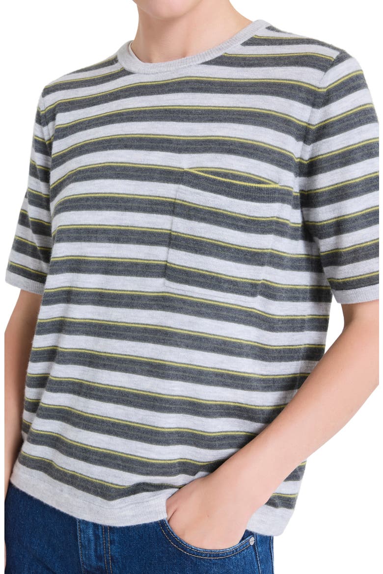 Stripe Cashmere Pocket T-Shirt, Alternate, color, BEETLE MULTI