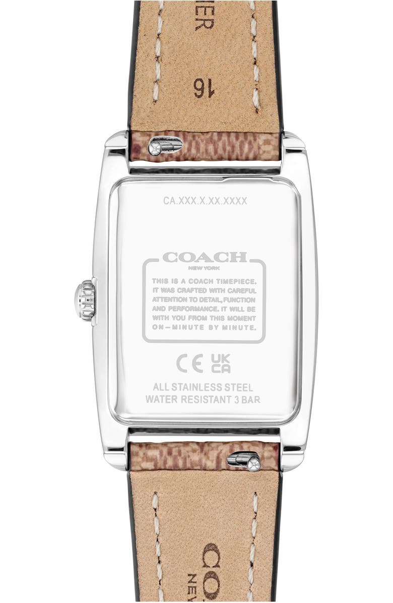 COACH Reese Leather Strap Watch, 24mm x 35mm, Alternate, color, White