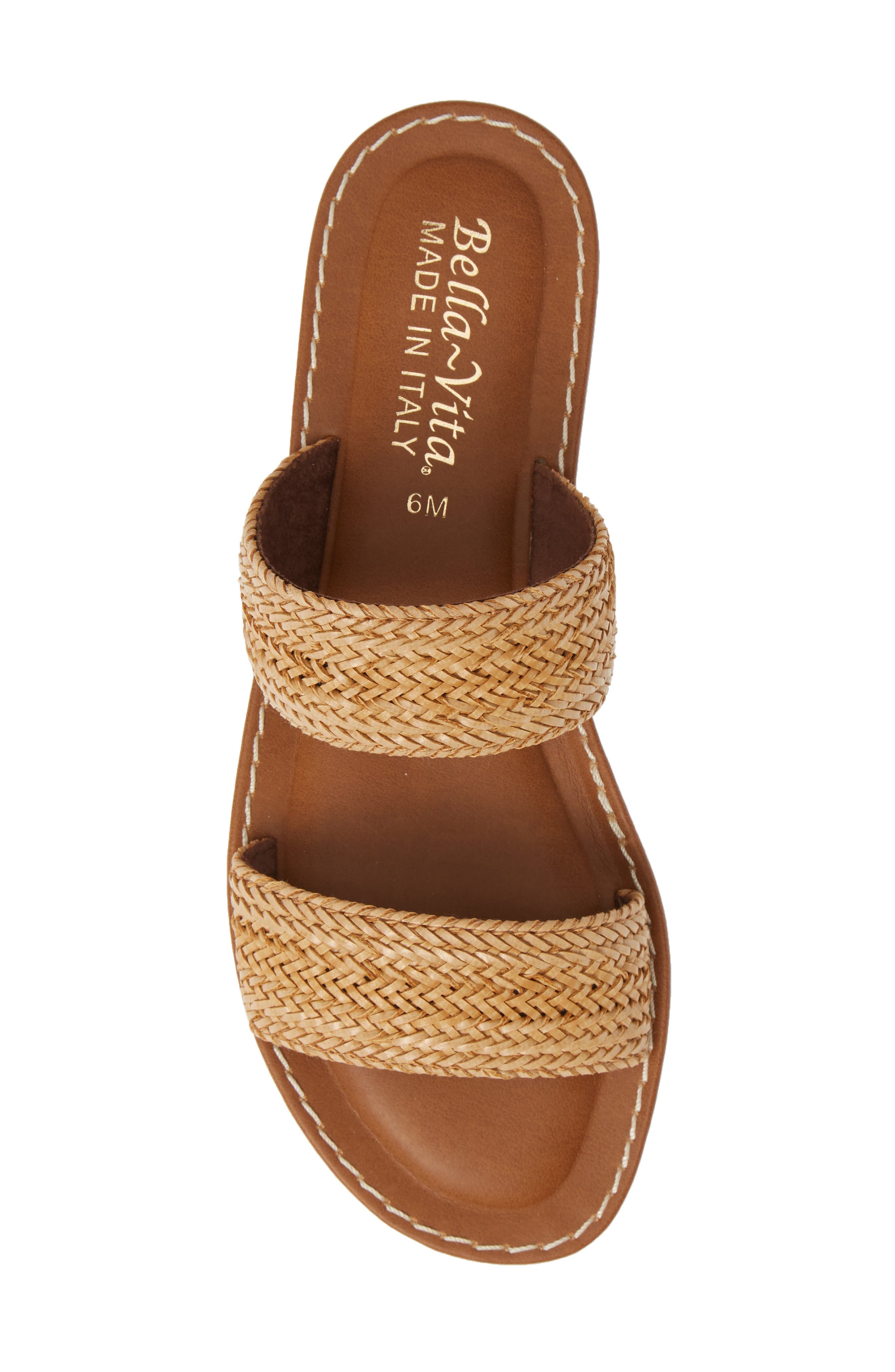 Two-Strap Slide Sandal, Alternate, color, NATURAL WOVEN
